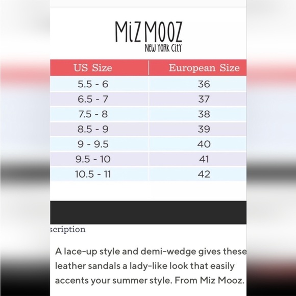 Miz Mooz Laceup Demi-Wedge sz 40 - Picture 10 of 10